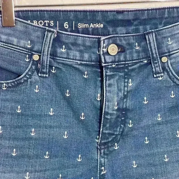 Talbots Nautical Anchor Slim Ankle Jeans 6 - Picture 5 of 8